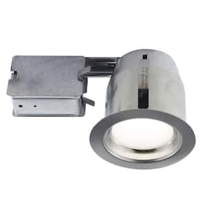 5 in. Brushed Chrome Intergrated LED Recessed Fixture Kit for Damp Locations