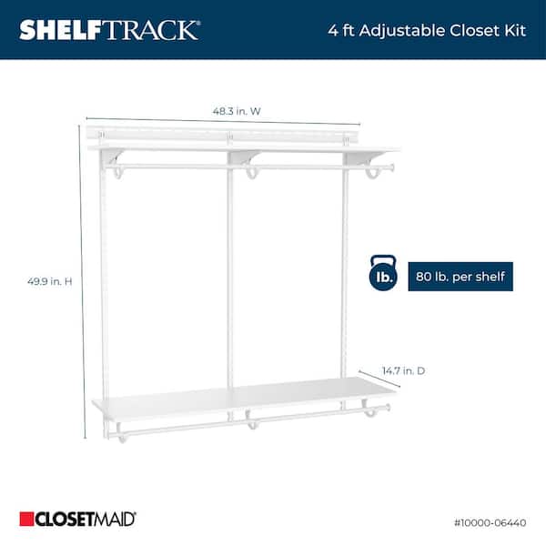 ClosetMaid ShelfTrack 14 in. D x 48.3 in. W x 47 in. H White Wood