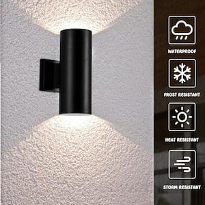 11 in. Cylinder Black LED Outdoor Wall Sconce