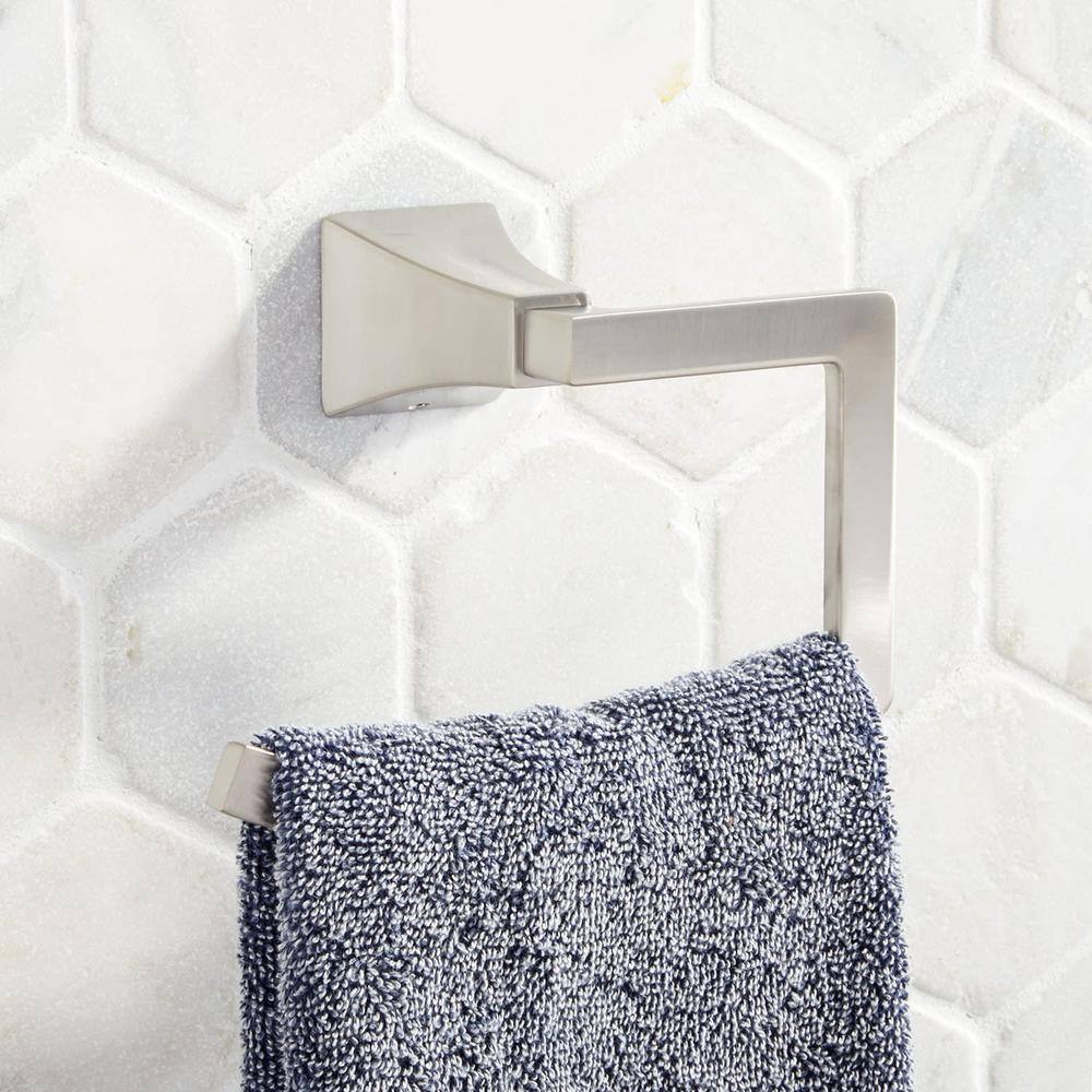 Brushed Nickel Modern Wall Mounted Open Towel Ring
