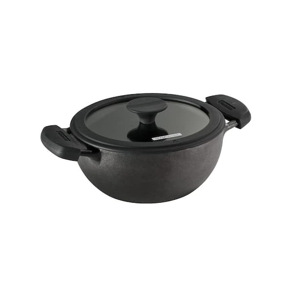 Utsava 2.3-Quart Pre-Seasoned Cast Iron Kadai with Lid