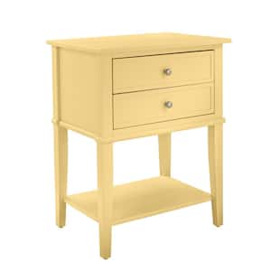 Queensbury Yellow Accent Table with 2-Drawers