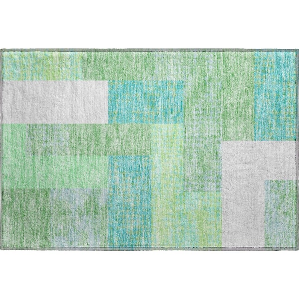 Addison Rugs Mayfield Premium Machine Washable Abstract AMF941 Aloe 2 ft. x 3 ft. Area Rug
