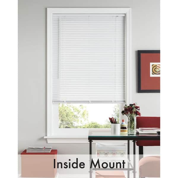 Bali Cut-to-Size White 1 in. Room Darkening Vinyl Mini Blind - 32 in. W x 48 in. L (Actual Size is 31.5 in. W x 48 in. L)