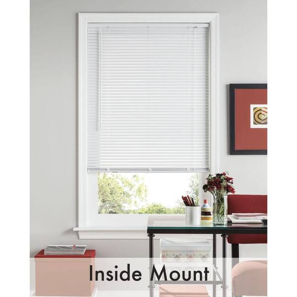 Bali Cut-to-Size White 1 in. Room Darkening Vinyl Mini Blind - 38 in. W x 48 in. L (Actual Size is 37.5 in. W x 48 in. L)