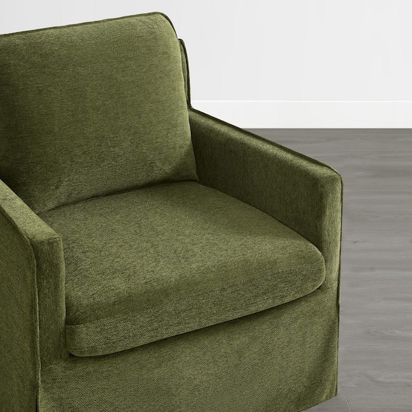 Spruce & Spring Daro Green Fabric 360°Swivel Accent Chair with