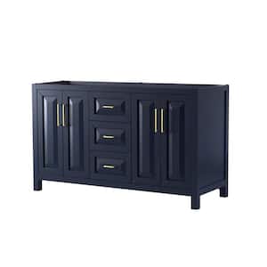 Daria 59 in. Double Bathroom Vanity Cabinet Only in Dark Blue