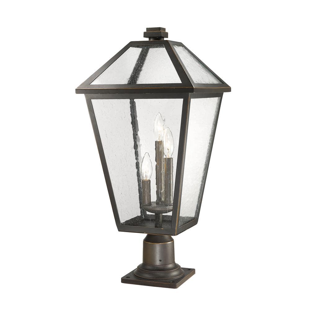 Talbot 25 .75 in. 3-Light Bronze Metal Hardwired Outdoor Weather Resistant 