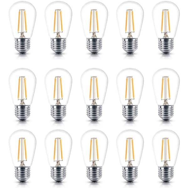 Brightech 2-Watt S14 Dimmable E26 LED Vintage Edison Light Bulb 3000K (15-Pack)