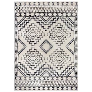 Transitional Bohemian Area Rug Cream 7 ft. 10 in. x 10 ft. Area Rug