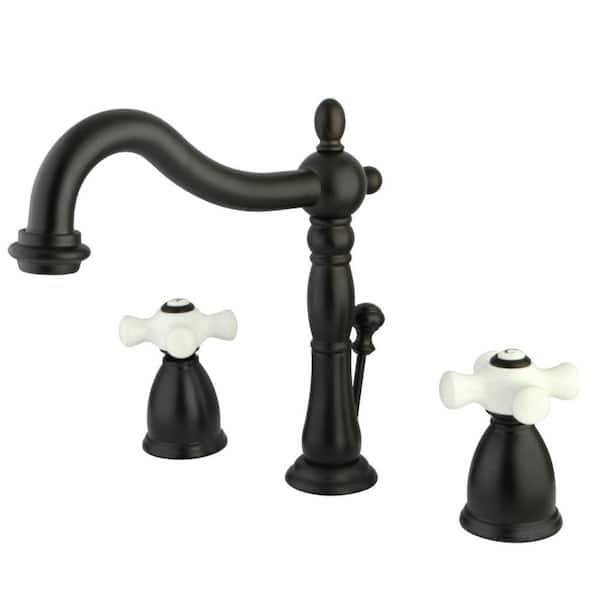 Kingston Brass Heritage 8 in. Widespread 2-Handle Bathroom Faucet in Oil Rubbed Bronze