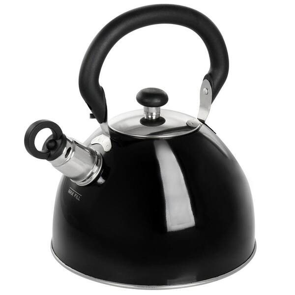 Kitchen Details 14-Cup Black Stainless Steel Tea Kettle 3551 - The