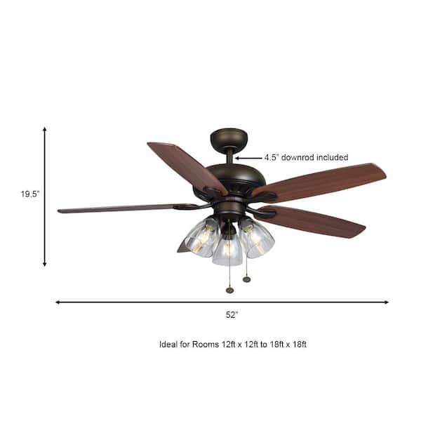 Indoor Led Bronze Ceiling Fan, Hampton Bay Flush Mount Ceiling Fan Installation Instructions