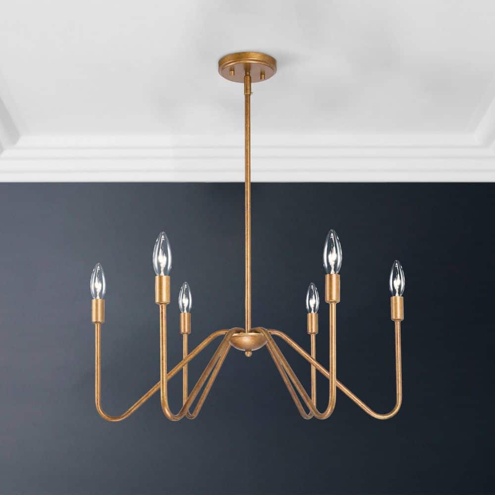 6-Light Mid-Century Modern Gold Dining Room Chandelier, Brass Traditional Candlestick Kitchen Island Bedroom Chandelier price history on PriceWatchPro