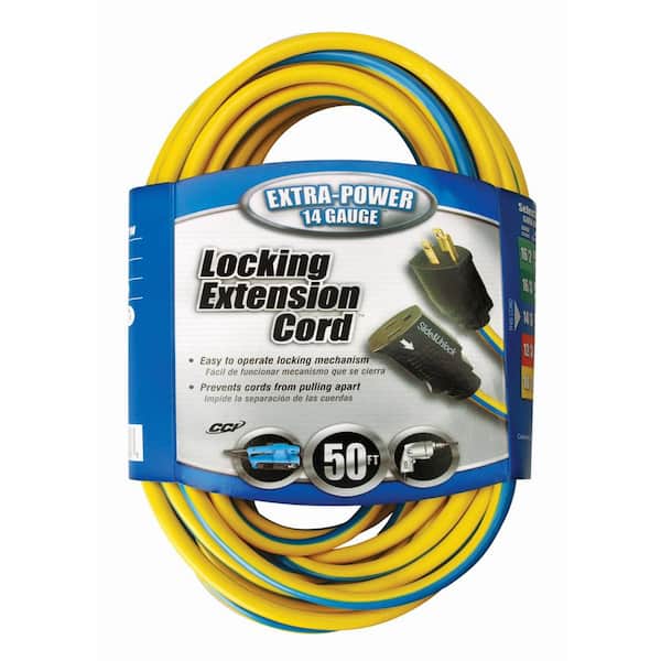 14/3 extension cord 50 foot twist lock (yellow) 173-2059 – Ships Fast from  Our Huge Inventory