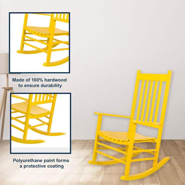 Shine Company 46 in H Yellow Wood Vermont Outdoor Rocking Chair (2