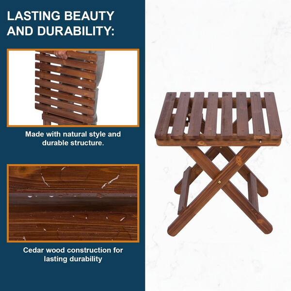 Shine Company Adirondack Oak Square Wood Outdoor Side