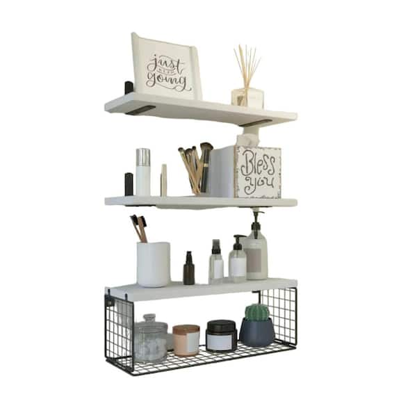 Wall storage rack White easy-to-install wood plastic composite sold wall storage