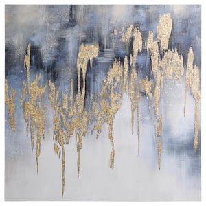 "Golden Lighting-2" by Martin Edwards Textured Metallic Abstract Hand Painted Wall Art 36 in. x 36 in.