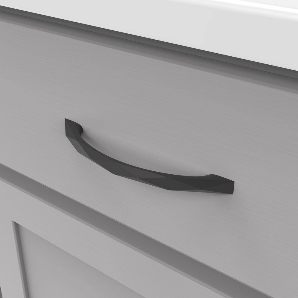 Matte Black Geometric Kitchen Cabinet Handles 5-1/16"