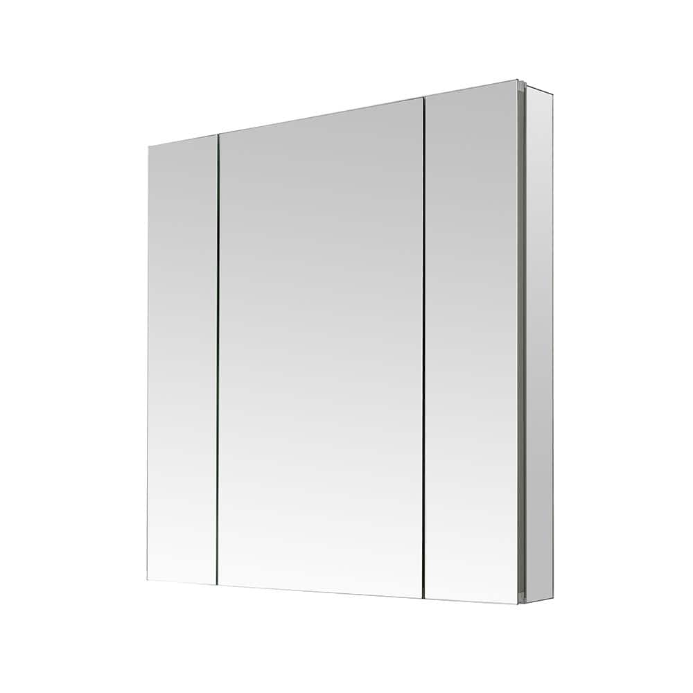 Royale 36 in W x 30 in. H Rectangular Tri-View Medicine Cabinet with Mirror