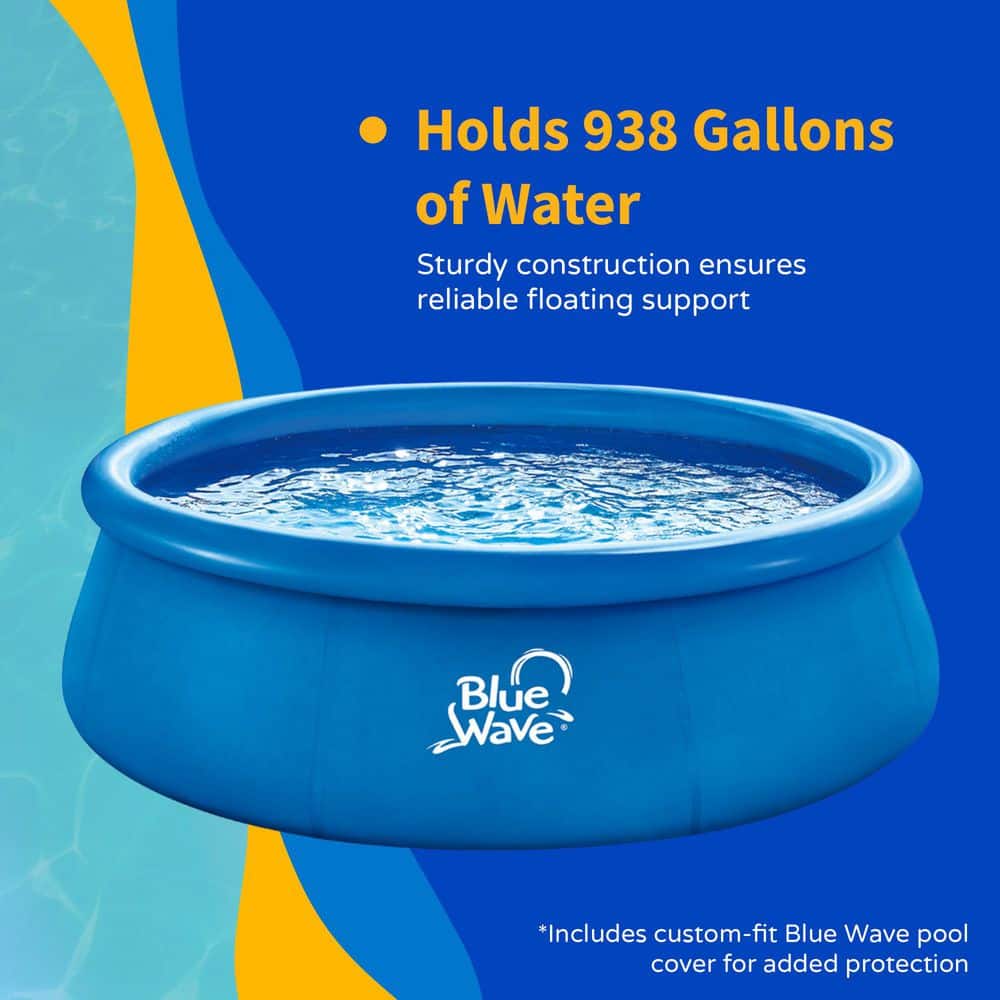 Blue Wave 9ft Round Inflatable Family Pool with Cover