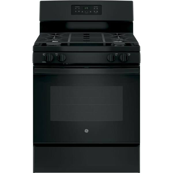 GE 30 in. 5.0 cu. ft. Gas Range with Self-Cleaning Oven in Black
