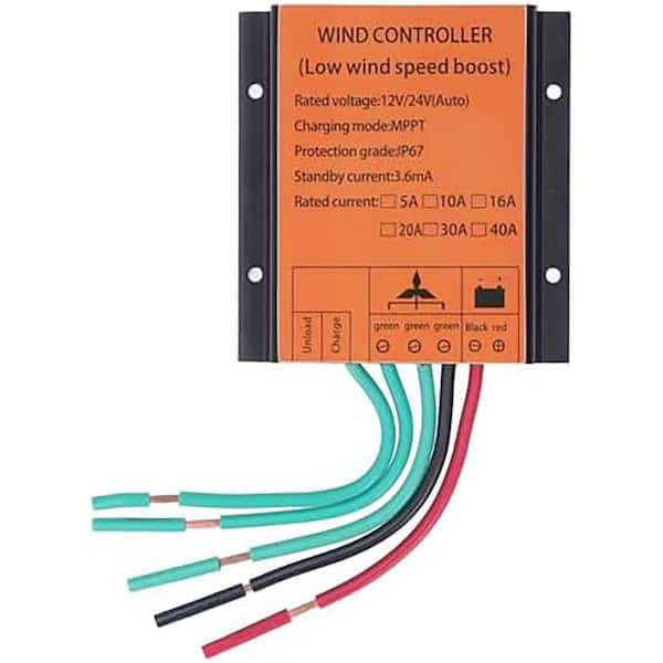 Wind Turbine Charge Controller 12V 24V 300W‑1000W MPPT PWM IP67 Waterproof Auto Match 16A Overcharge Protection Aluminum
