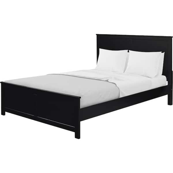 DHP Ryan Black Wood Frame King Size Platform Bed, Black Linen