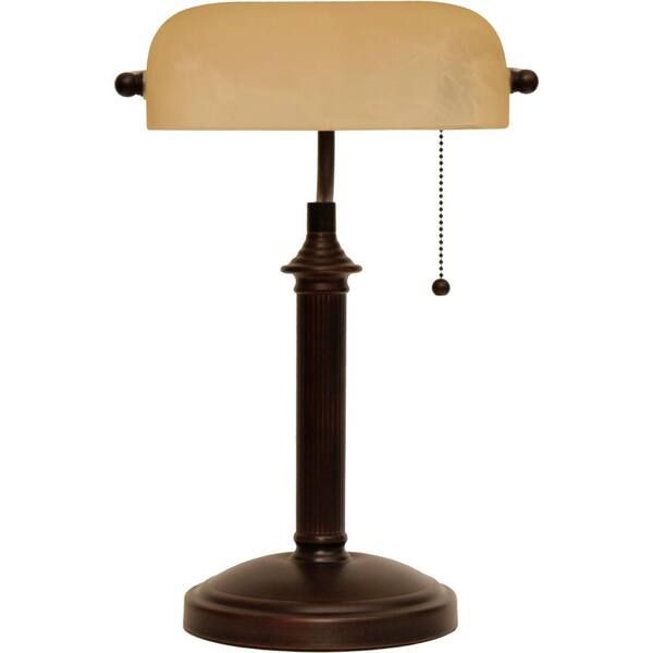 Hampton Bay 15 in. Oil Rubbed Bronze Bankers Lamp