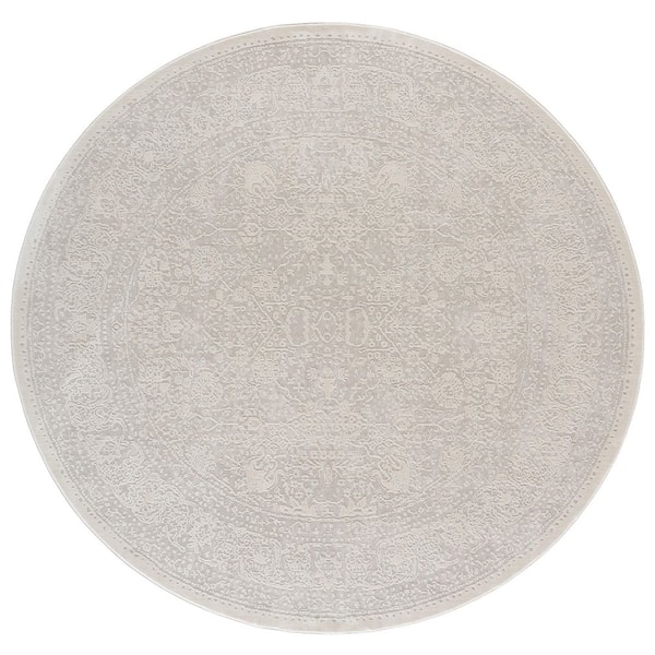 Reflection 7 ft. x 7 ft. White/Ivory Persian Round Rug