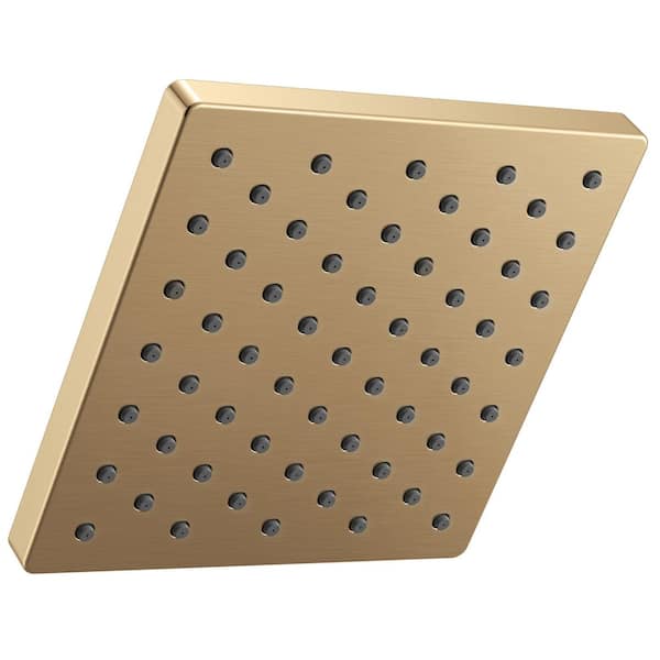 Gold 1-Spray Patterns 6.50 in. Wall Mount Fixed Shower Head in Champagne Bronze