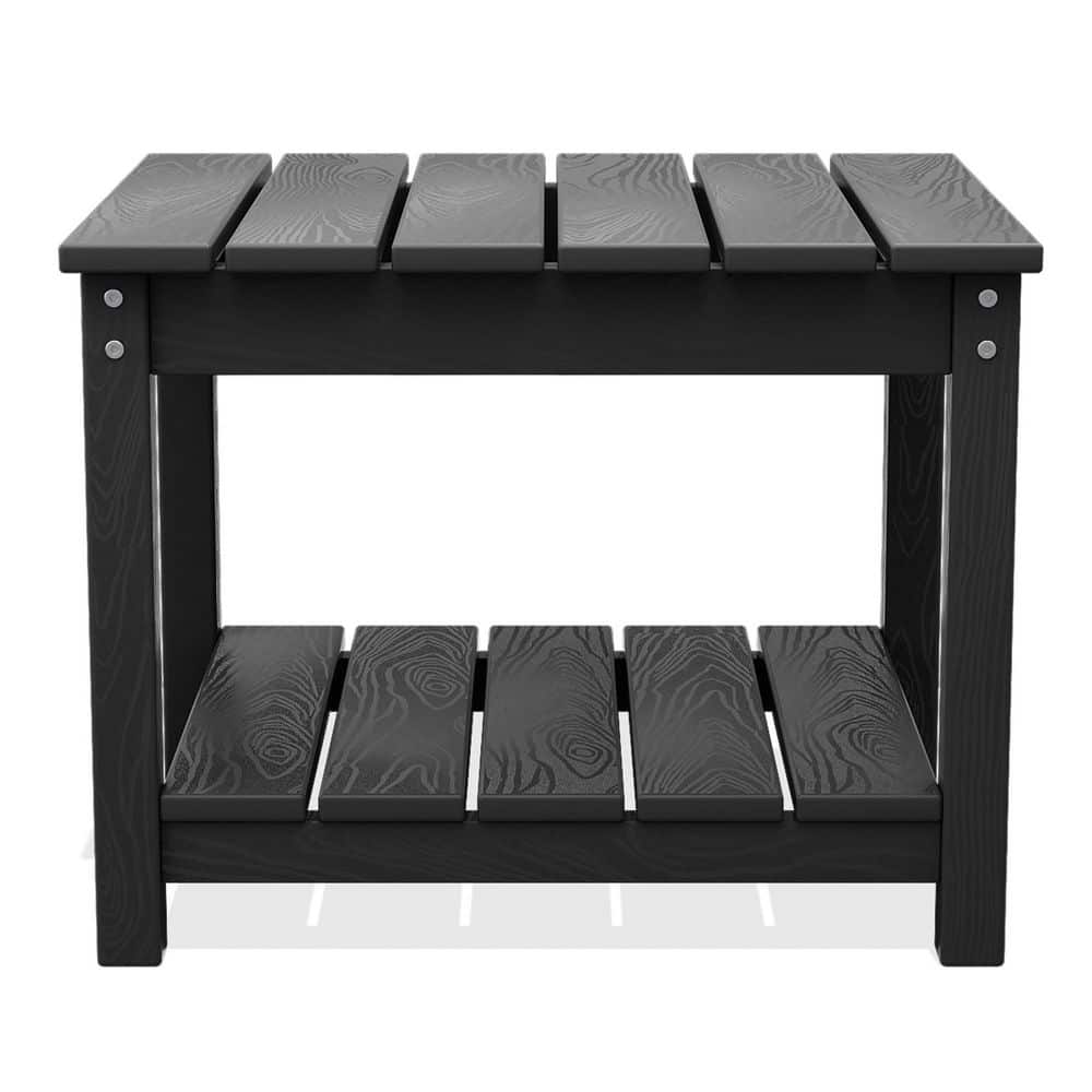 Gray HDPE 2-Tier Outdoor Side Table, Weather-Resistant Patio Coffee Table price history on PriceWatchPro