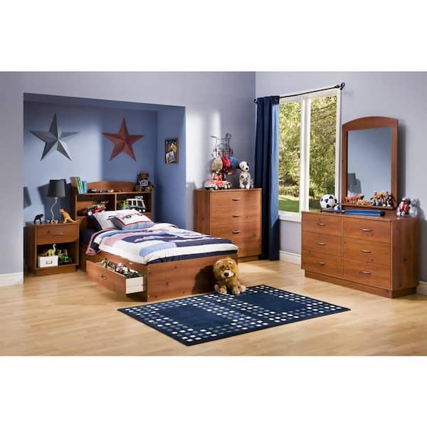 South Shore Logik 2-Drawer Twin-Size Storage Bed in Sunny Pine