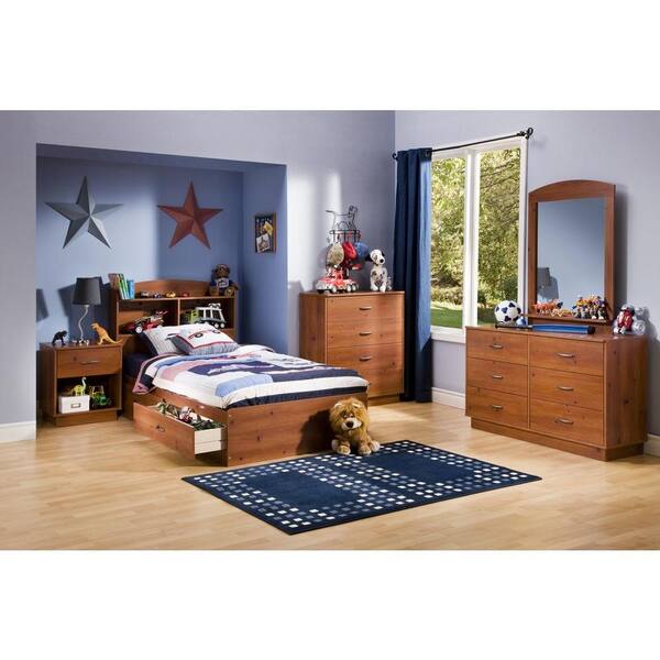 South Shore Logik Twin-Size Bookcase Headboard in Sunny Pine