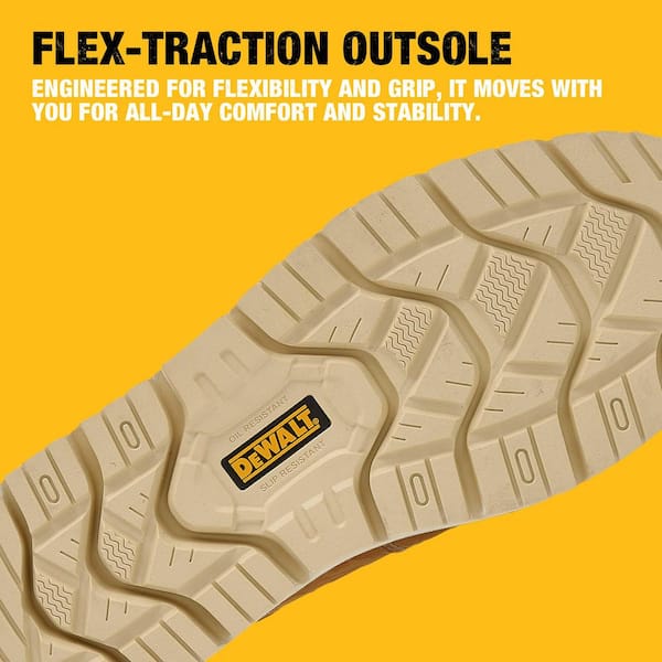 DEWALT Men's Flex 6'' Work Boots - Steel Toe - Sundance Size 9(W