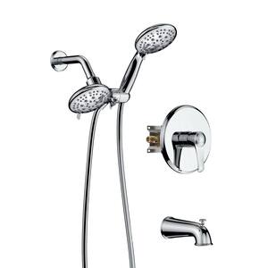 Single Handle 3-Spray Tub and Shower Faucet 1.8 GPM with 4 in. Shower Head in Chrome (Valve Included)