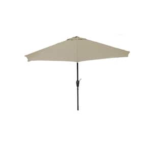 9 ft. Aluminum Market Tilt Patio Umbrella in Sunbrella Cast Ash
