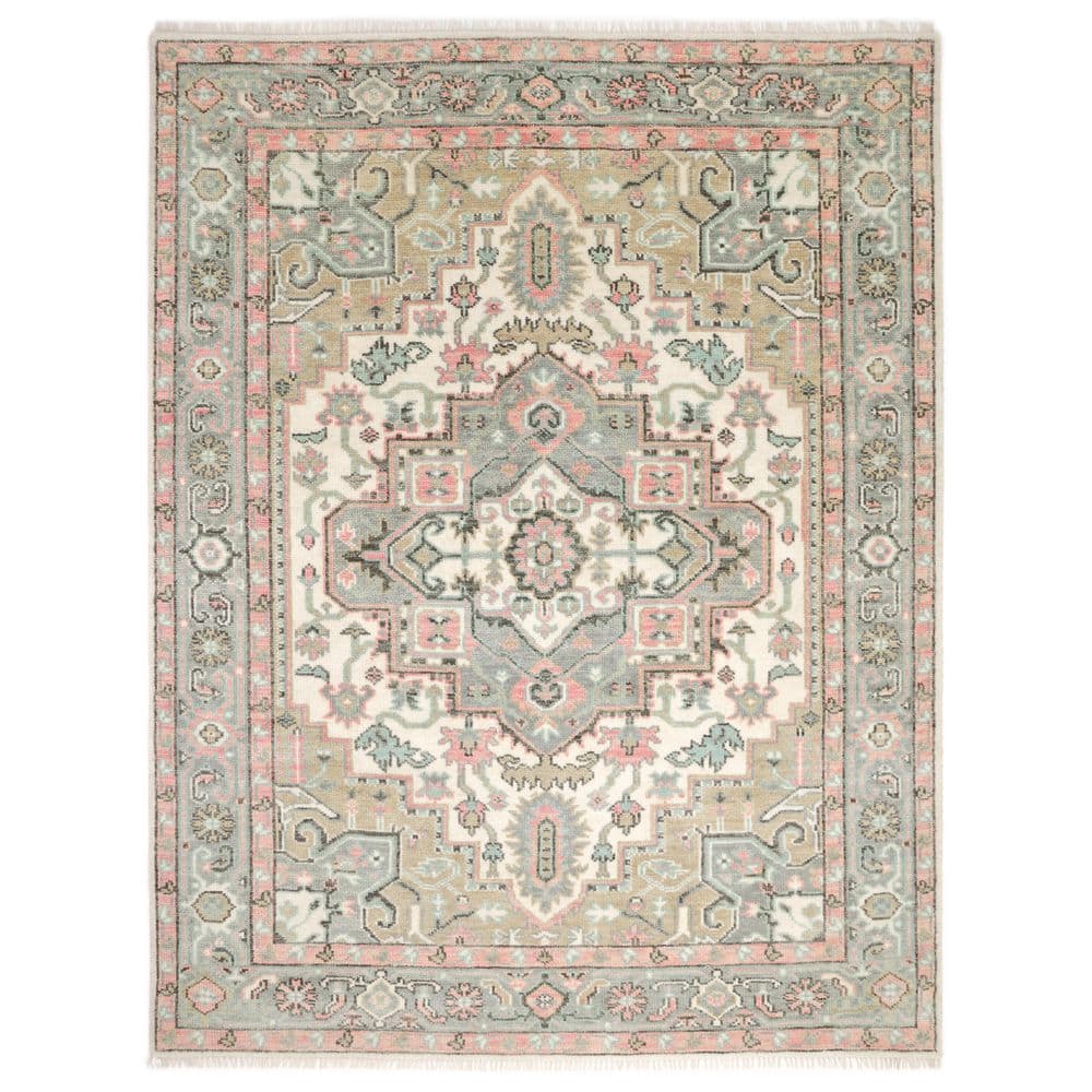 Solo Rugs Miranda Ivory 5 ft. x 8 ft. Floral Indoor Area Rug S3363 ...