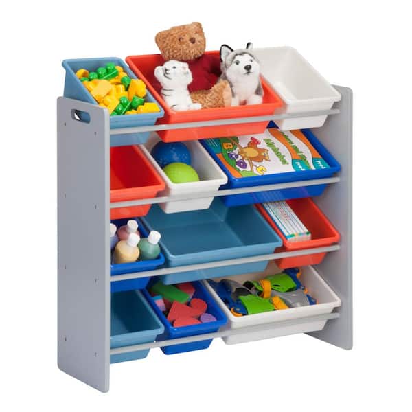 Honey can do SRT 01603 Kids Toy Organizer and Storage Bins WhitePastel 12 x  Bin 36 Height x 12.5 Width33.3 Length Durable Heavy Duty Stain Resistant  Rounded Corner Sturdy White Pastel Frame