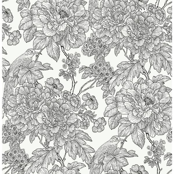 NuWallpaper Black & White Sudbury Black & White Wallpaper Sample
