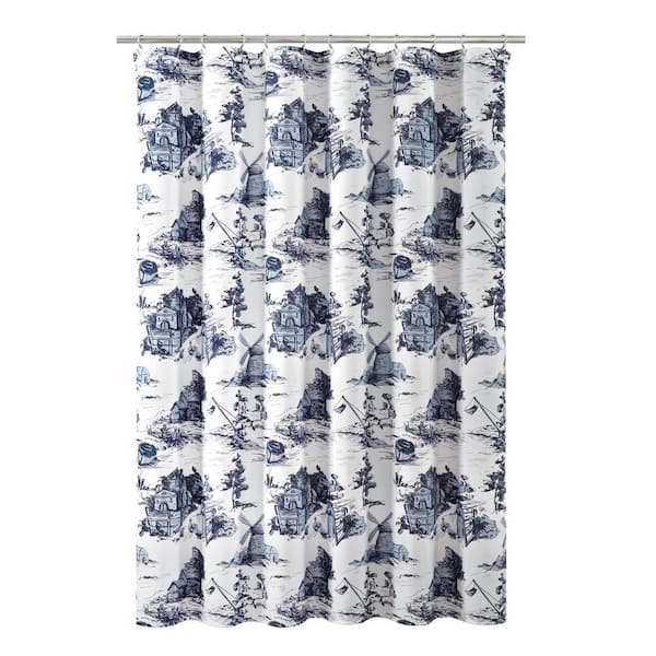 Lush Decor 72 In X French, Toile Shower Curtain