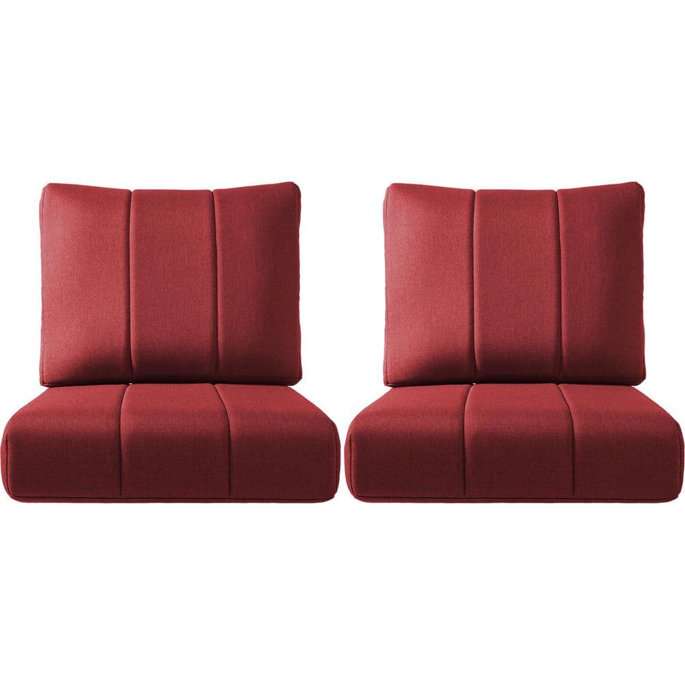 Ivora 24 in. W x 24 in. D x 6 in. T 4-Piece Water and Fade Resistant Outdoor Lounge Chair Replacement Cushion Set in Red price history on PriceWatchPro