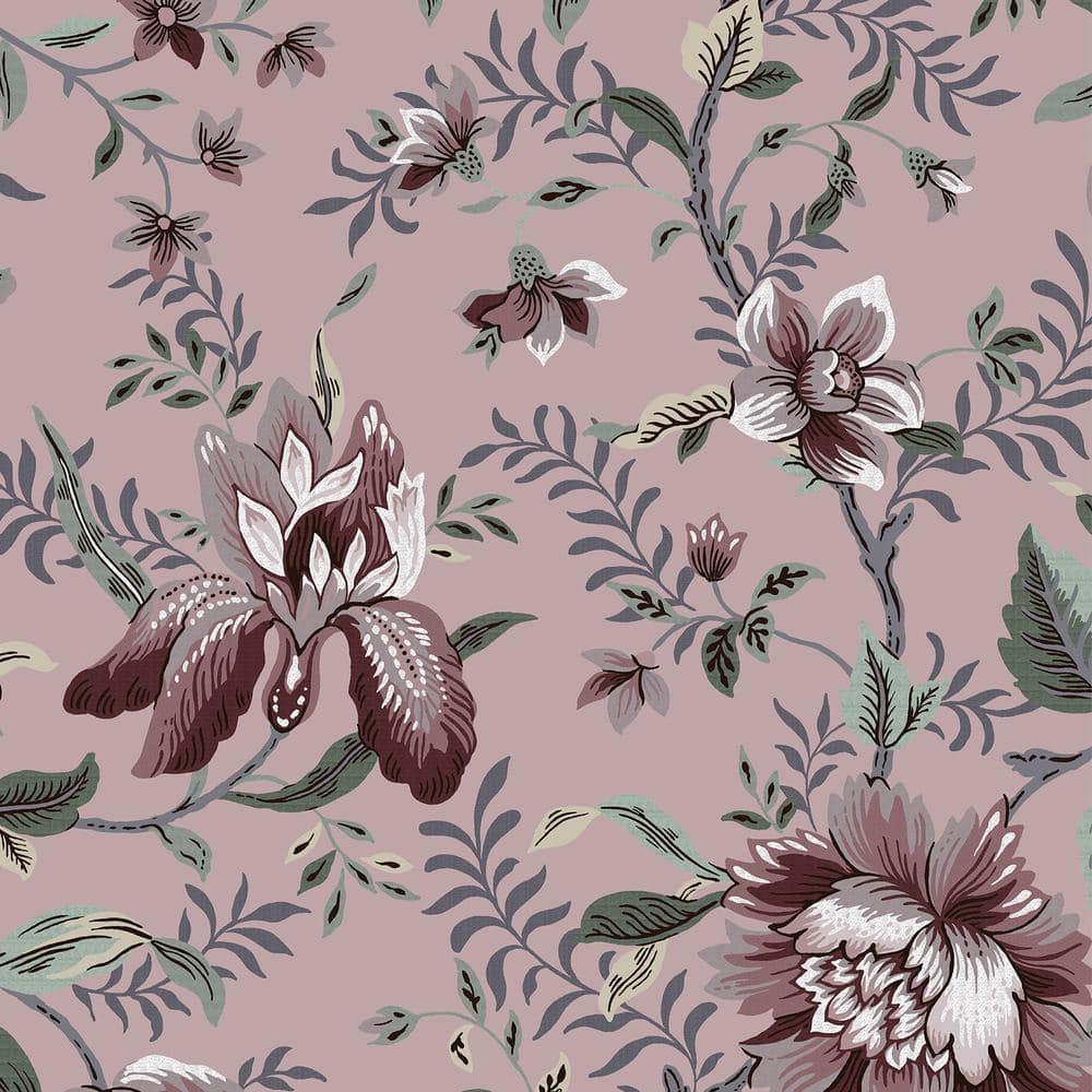 Laura Ashley Grey Pink Wallpaper