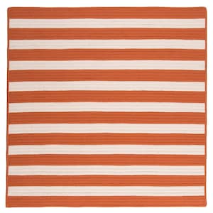 Baxter Tangerine 12 ft. x 12 ft. Square Braided Indoor/Outdoor Patio Area Rug