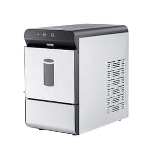 Costway 10 in. 44 lb. Nugget Portable Ice Maker in Silver and Black  Countertop with Ice Scoop and Self-Cleaning N4-AH-10N023U1-DK - The Home  Depot
