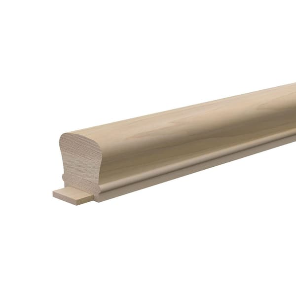 Stair Parts 6210 8 ft. Unfinished Poplar Plowed Handrail with Fillet