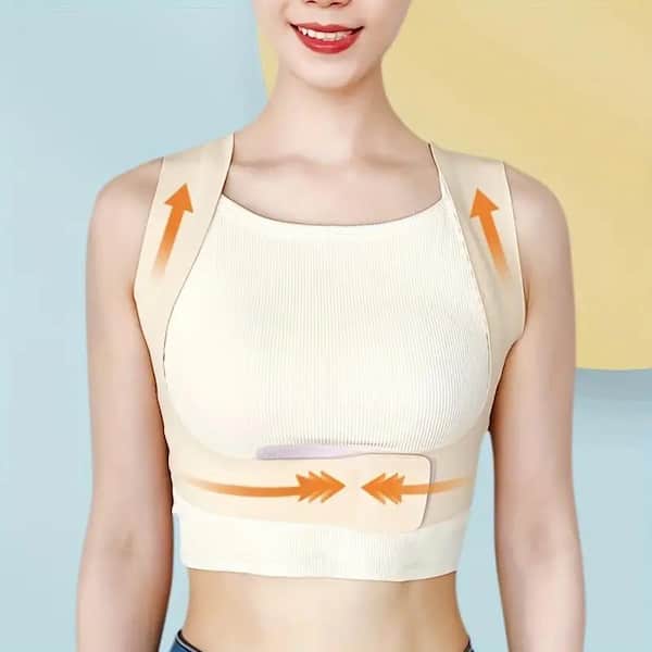 Medium Women Posture Corrector Adjustable Back Brace Belt For Supernumerary  Breast Gathering