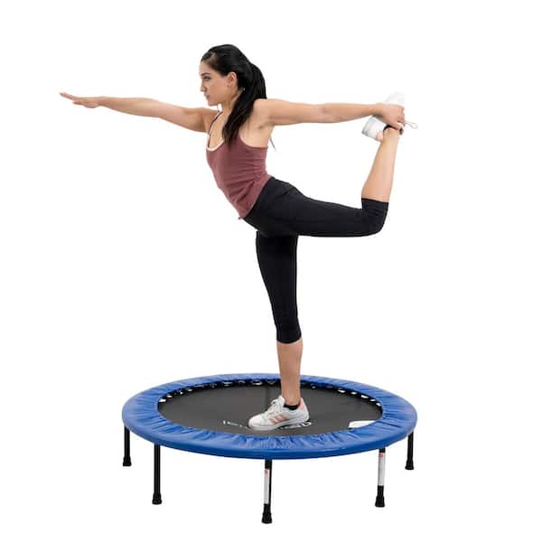Super Easy Assembly Silent Cardio Exercise Rebounder Trainer for Home Gym Workout ZIZILAND Upgrade 48in Professional Hexagonal Fitness Trampoline with Height Adjustable Handle Bar 