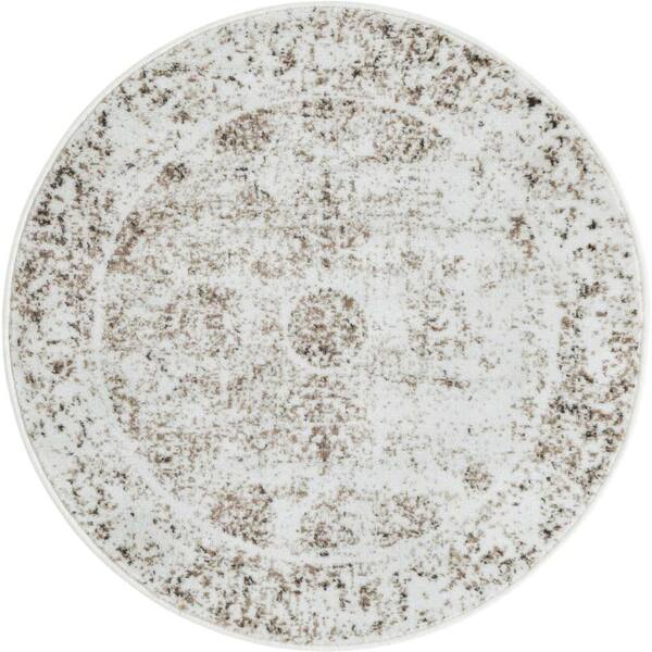 Unique Loom Sofia Casino Beige 3 ft. 3 in. x 3 ft. 3 in. Area Rug